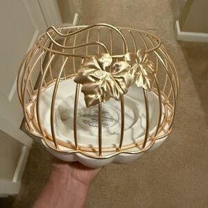 BBW Gold and White Decorative Pumpkin Cage
